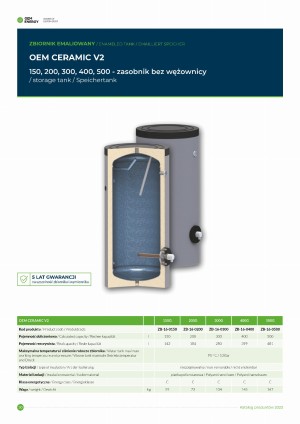 Zasobnik OEM CERAMIC V2 200 G bez wężownicy