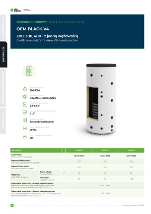 Zbiornik buforowy OEM BLACK v4 301 G z wężownicą MAX